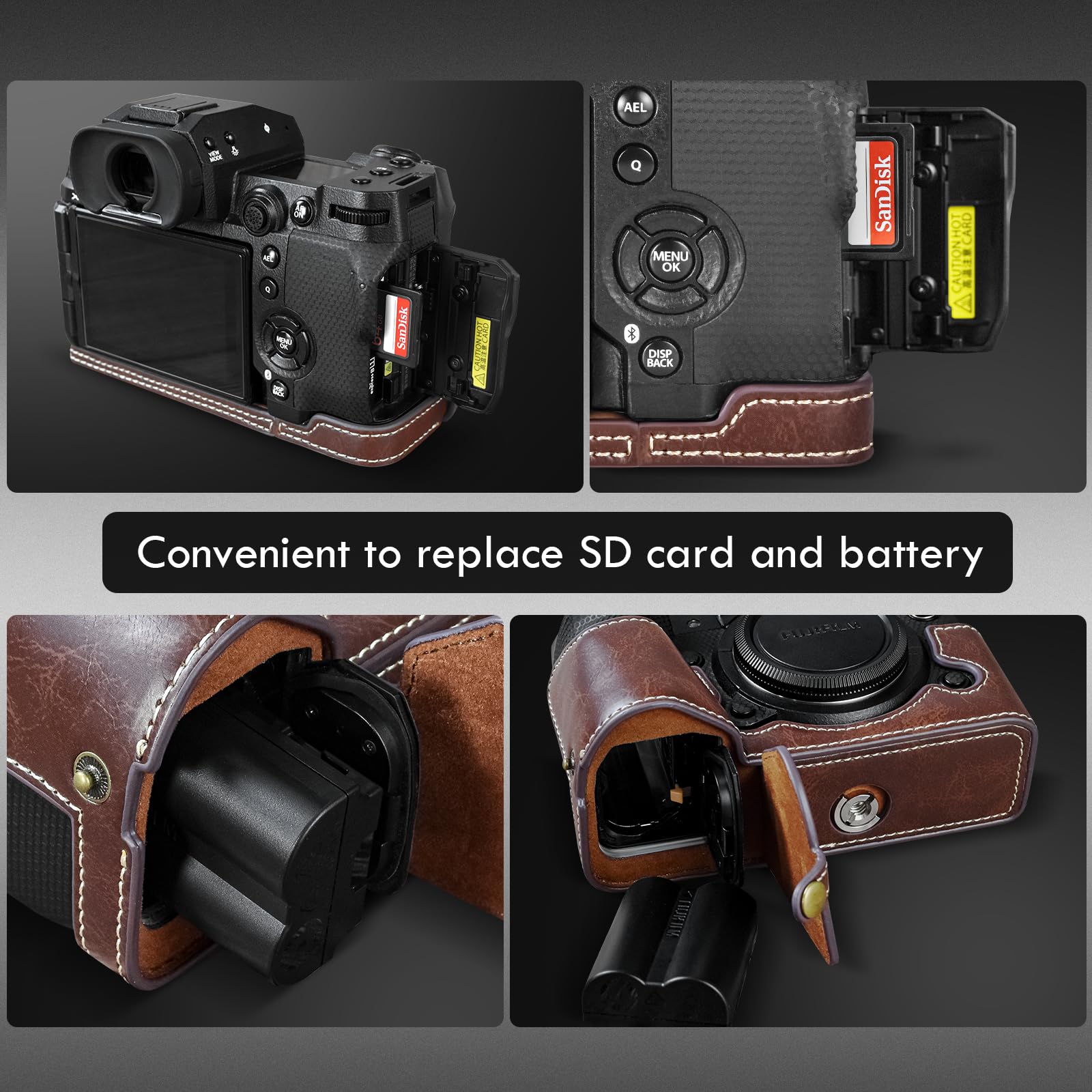 Amazon.com : Rieibi X-H2S/ X-H2 Case - Quality PU Leather Half